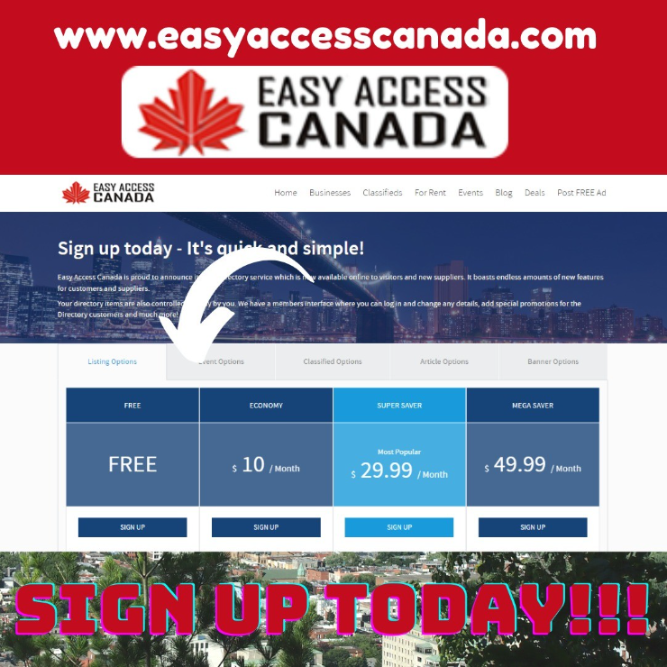 EASYACCESCANADA's tweet photo. o you own a business? You can promote your business with us for FREE.
Visit https://t.co/7Jws81p446 &amp; add your business there.

#digitalmarketing #digital #onlinemarketing #onlinemarketingstrategies #promoting #promotingbusiness #business https://t.co/CGFRrw0ugv