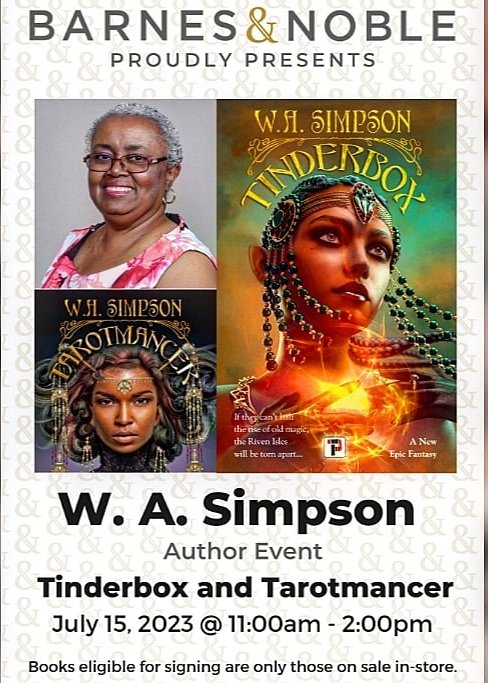 Local author, W. A. Simpson, is here today until 2 PM signing her books.