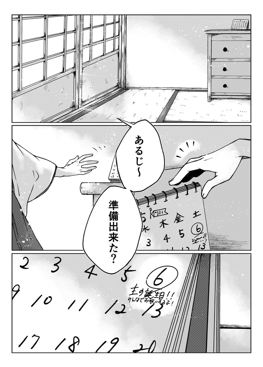 #赤椿夜に薫る 審神者が朝早いので遠慮なく早朝からお誕生日の宴を始めちゃう男士たち