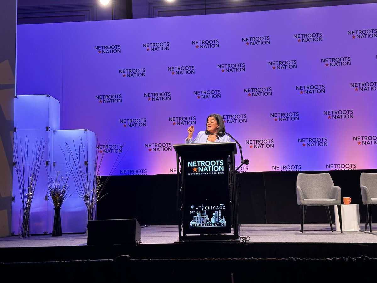 lizlebron1's tweet photo. @RepJayapal calls on progressives to protect the rights of trans children like her daughter @Netroots_Nation #NN23 https://t.co/hLdU6u2zou
