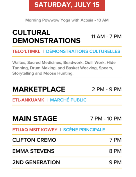 NAIG2027's tweet photo. Here's the schedule of events at the Cultural Village on the Halifax Commons today! https://t.co/W7cAg2qaVK
