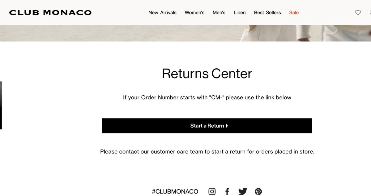 Hey @ClubMonaco you should allow your customers to actually return merchandise purchased at your stores instead of lying on your website that it's possible.