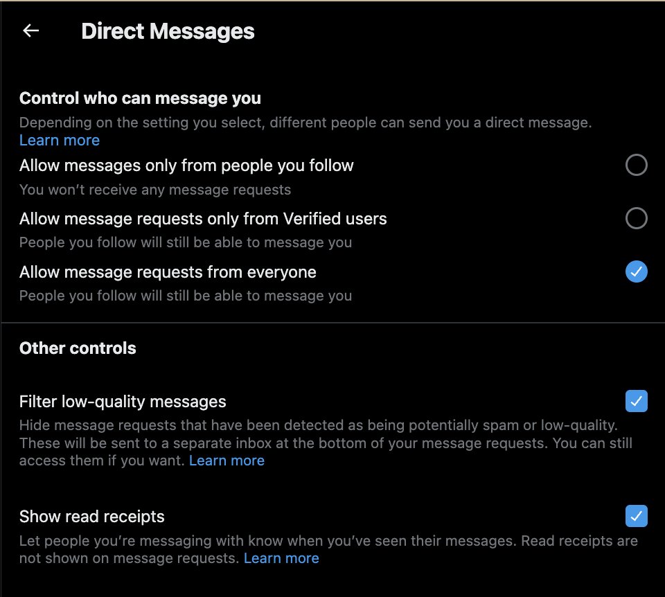 If you keep your DMs open to everyone (as message requests), please note that twitter has changed the default option to requests from verified users only+people you follow.

Make sure to shift it to the last option (if you did not keep it at the first option previously).