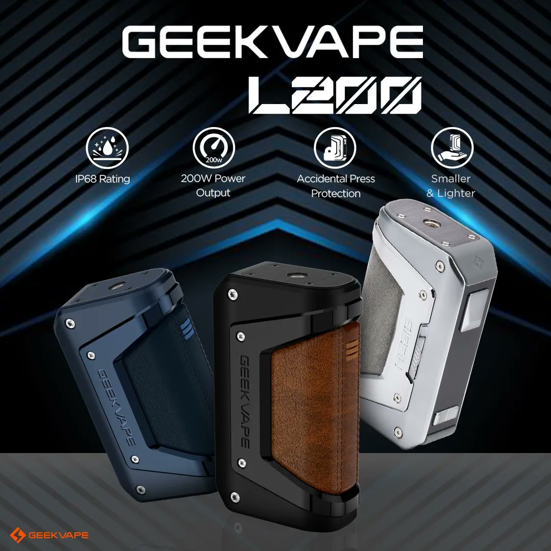 Be prepared to be amazed – Geekvape L200 Aegies Legend 2 is here!
Featuring a 5-200W output, 12V max voltage output, and utilizes a pair of 18650 batteries. 

Grab yours now 😍 buff.ly/43wfoYx
#GeekvapeL200 #Mod #vapecommunity #vapeusa #cheapvapedeals