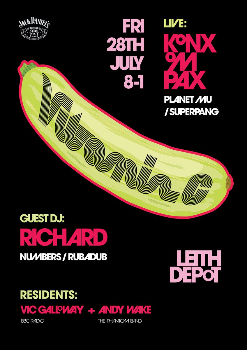 Vic Galloway (@vicgalloway) on Twitter photo 🥒 VITAMIN C 🥒
Friday 28th July in <a href="/leithdepot/">LEITH DEPOT</a>
@tom_konxompax (Planet Mu) LIVE & <a href="/richard_chater/">Richard Chater</a> (Numbers/Rubadub) Guest DJ with <a href="/_Andy_Wake_/">Andy Wake</a> <a href="/n0b0daddy/">ǝʞɐʍ ʎpuɐ</a> & I as residents.
🥒 Tickets only £10 🥒
eventbrite.co.uk/e/vitamin-c-ti…
🥒 Come & courgette with us... 🥒
#musicistheanswer 🥒 VITAMIN C 🥒
Friday 28th July in <a href="/leithdepot/">LEITH DEPOT</a>
@tom_konxompax (Planet Mu) LIVE & <a href="/richard_chater/">Richard Chater</a> (Numbers/Rubadub) Guest DJ with <a href="/_Andy_Wake_/">Andy Wake</a> <a href="/n0b0daddy/">ǝʞɐʍ ʎpuɐ</a> & I as residents.
🥒 Tickets only £10 🥒
eventbrite.co.uk/e/vitamin-c-ti…
🥒 Come & courgette with us... 🥒
#musicistheanswer