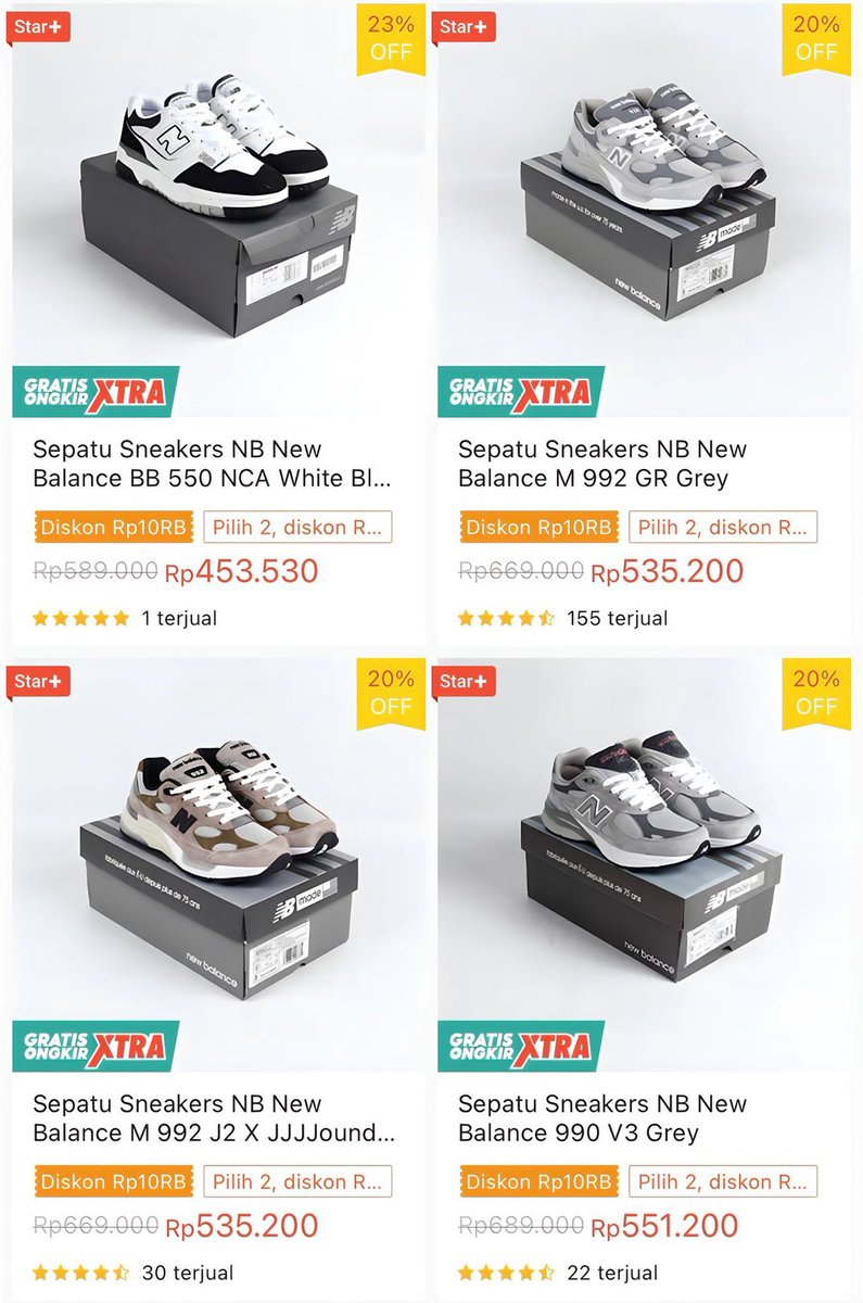 Rekomendasi Sepatu New Balance ORIGINAL`S BEST SELLER !! Anjlok Parah , Spesial Diskon 70% All Item🔥 — A Thread —