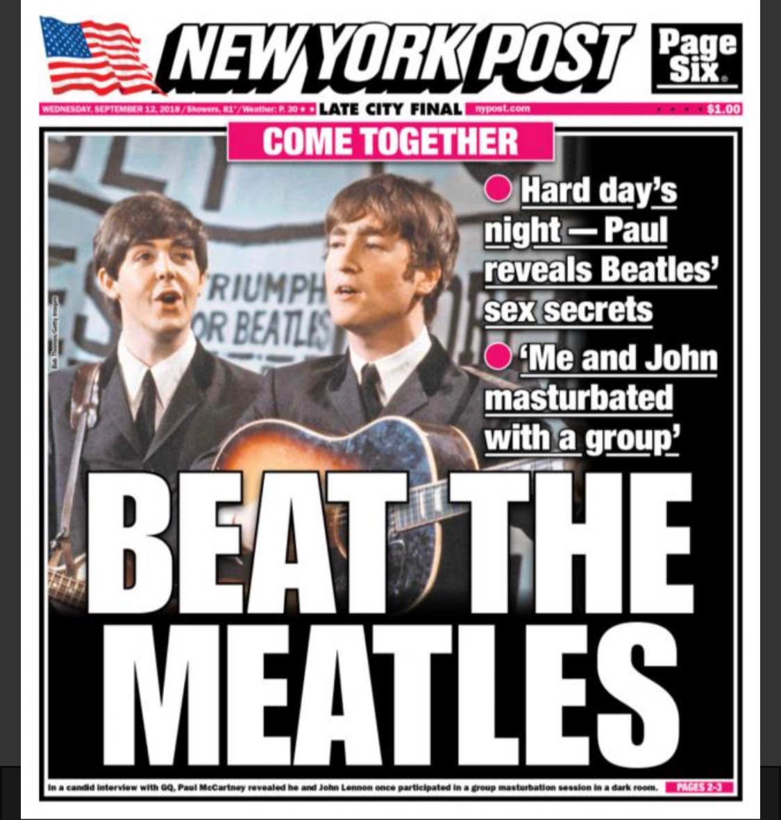 marieberd's tweet image. september 12, 2018. the day the new york post earned, and yet did not receive, a pulitzer prize