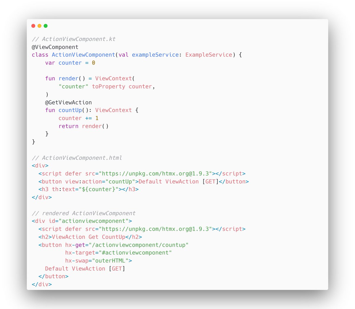 I just released v0.6.0 of Spring ViewComponent! The first step to transform @springframework to a fullstack web framework using @htmx_org! ☑️view:action attributes get rendered to @htmx_org attributes ☑️@ViewAction creates HTTP endpoints for htmx github.com/tschuehly/spri…