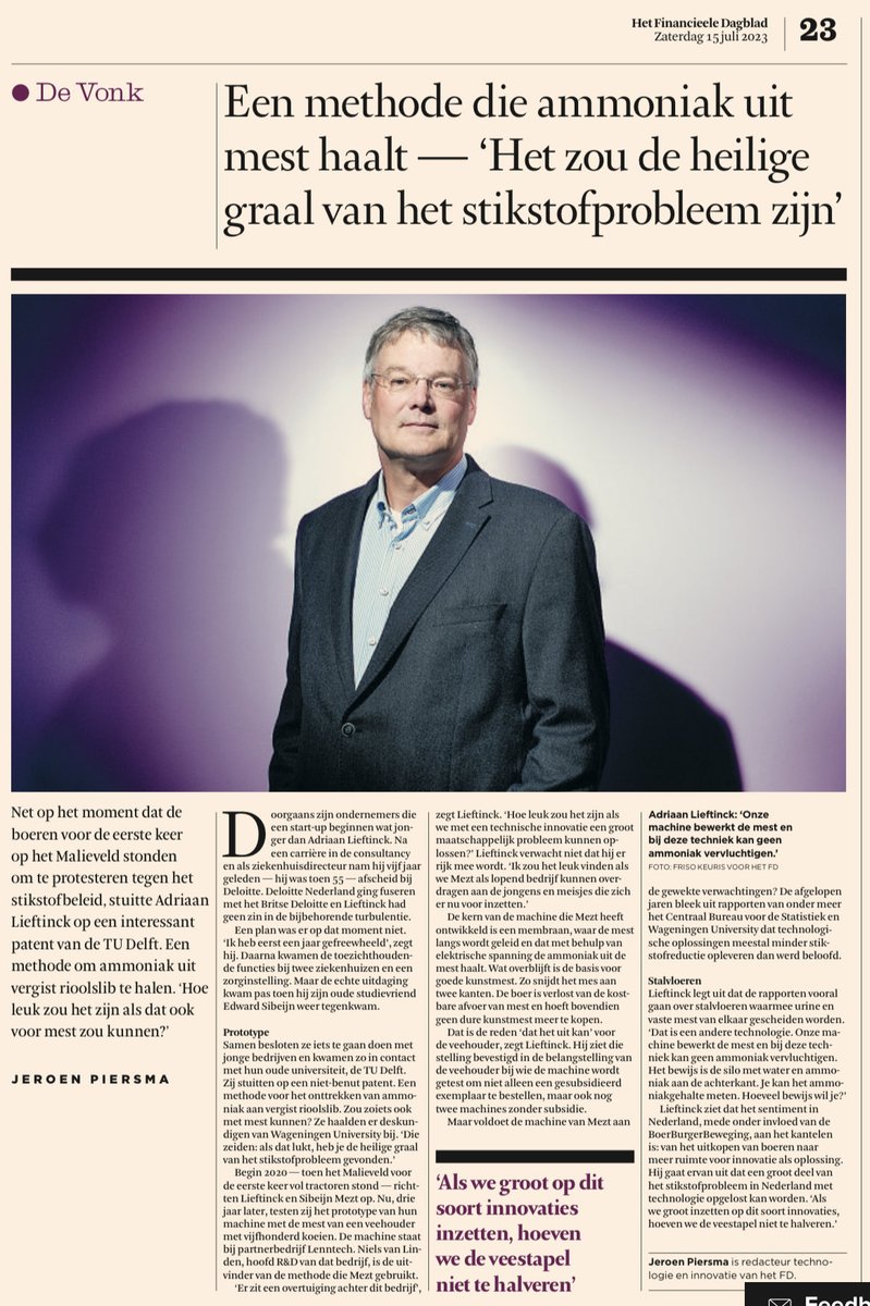 AaltDijkhuizen's tweet image. Alweer een interessante stikstof-innovatie die de (peperdure) uitkoop van bedrijven en krimp van de veestapel overbodig maakt.