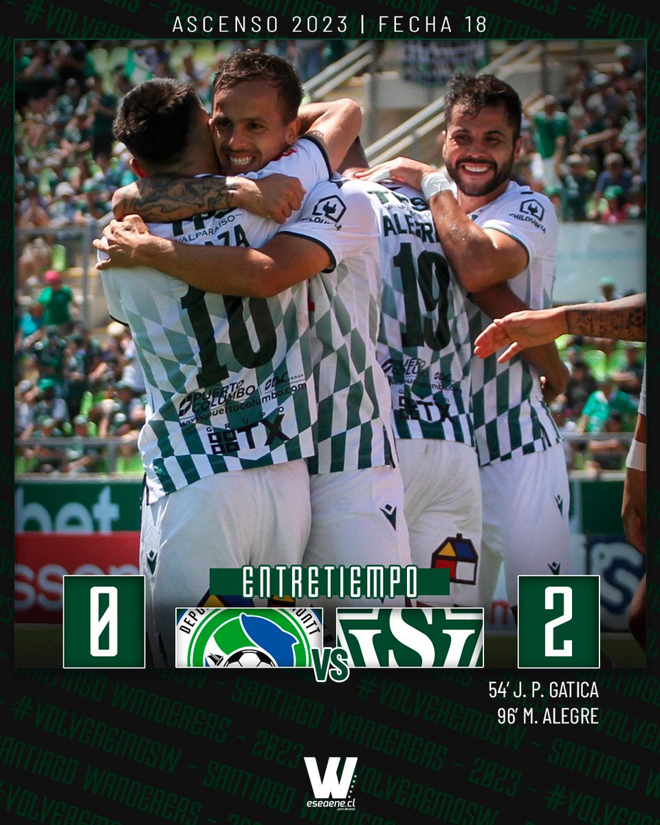eseaenecl's tweet photo. Santiago Wanderers de Valparaíso derrota a Puerto Montt en el sur y sigue escalando en la tabla. A no decaer, que queda mucho todavía ¡Vamos Decano! |DPM 0-2 SW| #SWvsDPM #VolveremoSW #SW2023. https://t.co/ywrAEE7nNz