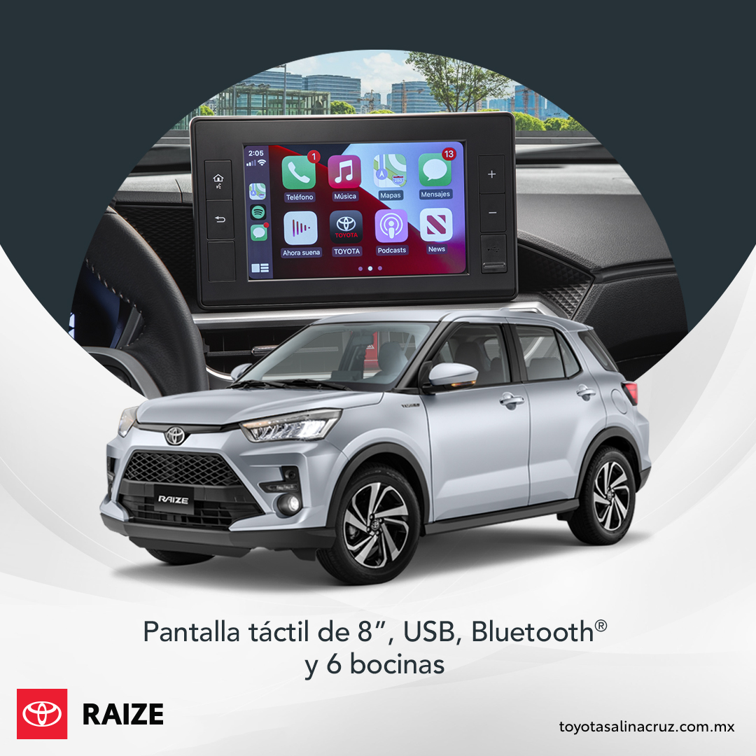ToyotaSalinaC's tweet image. Raize con su pantalla de 8", te ofrece el mejor entretenimiento para tu estilo de vida con Apple CarPlay® y Android Auto®. #FunToDrive 🚙🎶

WhatsApp 💬 bit.ly/WAToyotaSalinaC
Web 🌐 bit.ly/CotizatuToyota…