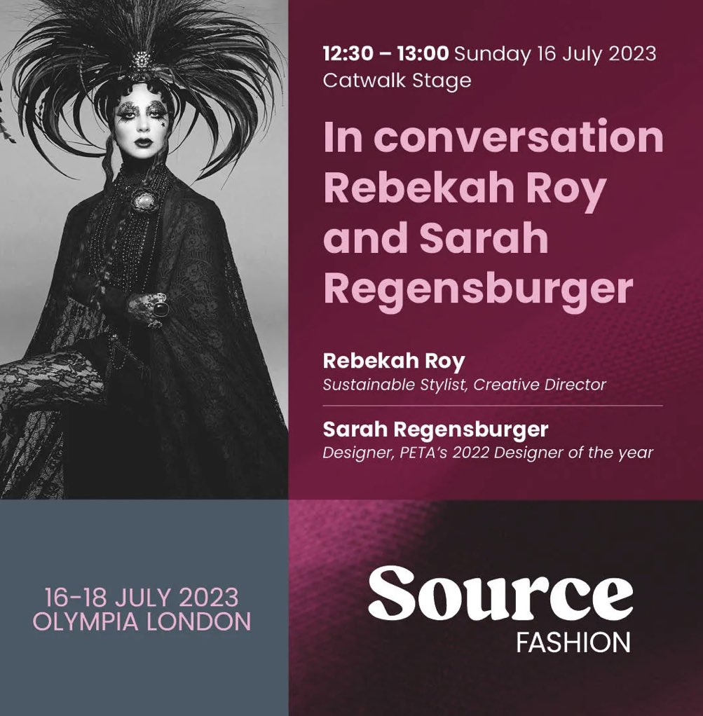 Join me tomorrow Source Fashion, I’m interviewing Vegan Fashion Designer, Sarah Regensburger #veganfashion #creativedirector