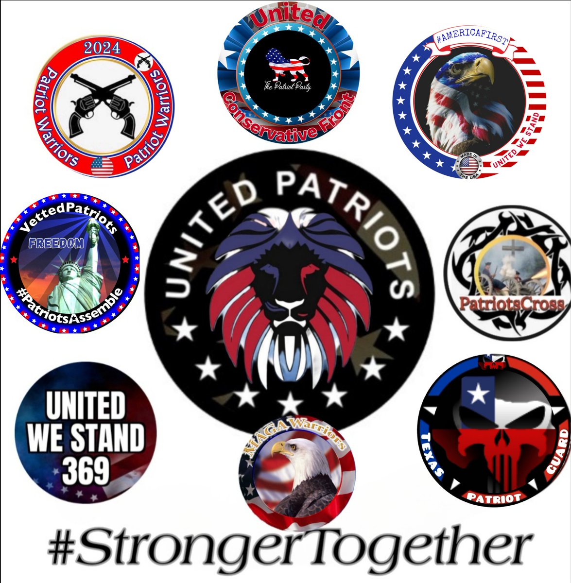 🤝Unity above Egos. We are Your Patriotic Communty Twitter groups. 
Believe in Freedom of choice Not Tyrannical divisive rules 
#UnitedPatriots2024

#VettedPatriots 
#UnitedConservativeFront 
#Patriotwarriors 
#UnitedWeStand
#PatriotsCross 
#UnitedWeStand369 
#TexasPatriotGuard