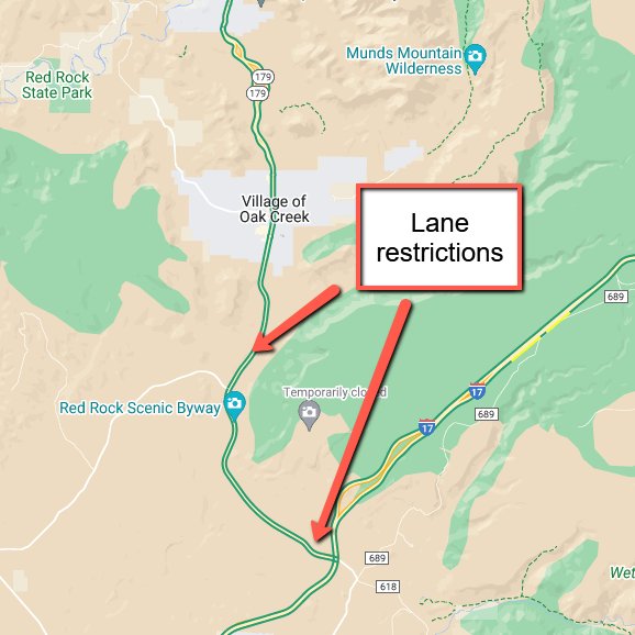 Arizona DOT on Twitter "*STATE ROUTE 179 RESTRICTIONS* SR 179 will be