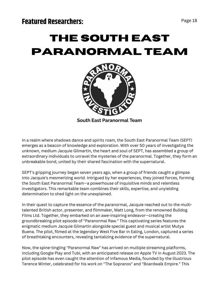 ParanormalRawUK's tweet photo. @ParanormalZine kindly gave us permission to post the article from this months release all about @ParanormalRawUK, @SeptSouthEastP1 &
@MattLong1980 at @BulldogFilmUk
Full magazine can be purchased at https://t.co/TG3cV2NhE5
#paranormalraw #paranormal #Ghost #GhostAdventures https://t.co/BO8IaQWtXW