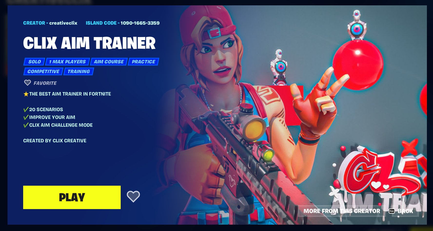 Clix Aim Trainer 1090-1665-3359 by clixcreative - Fortnite