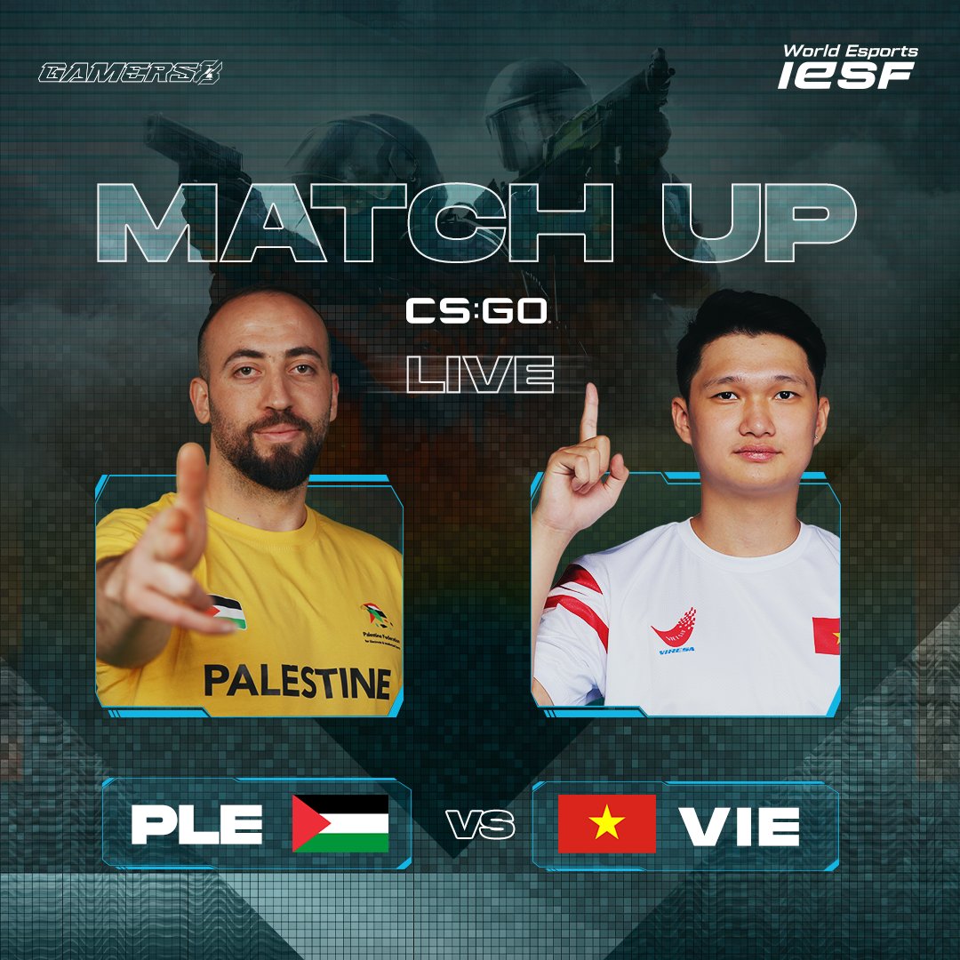 iesf_official's tweet photo. STARTING SOON!

PLE 🇵🇸 vs 🇻🇳 VIE

Brutal matchup, expect nothing less from these two!

Tune in LIVE!

📺 https://t.co/1sFpd1Ekhl
📺 https://t.co/tagtXoWnEV

#WEC23 #IESF #Iasi2023 #WorldEsports #CSGO https://t.co/dwJtOo32ji