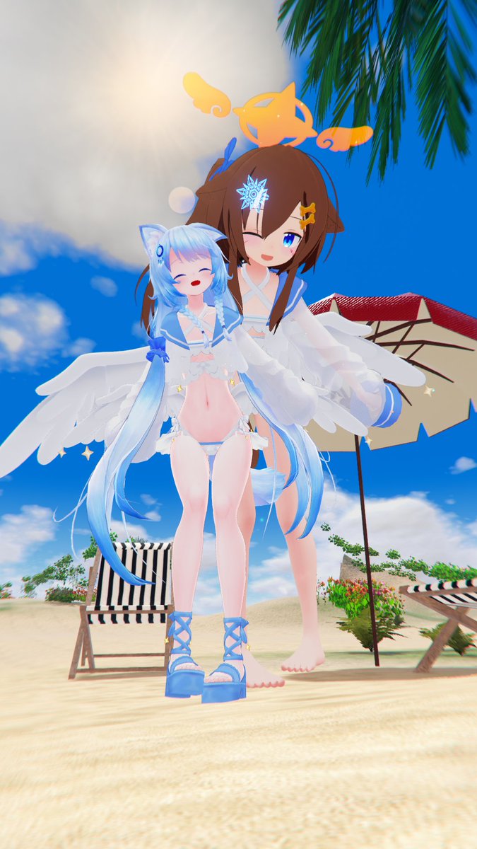 「かぷちやさんの新しい水着がでたよ! 露出度たかい・・・けどかわいいからヨシッ! 」|こおりみずのイラスト