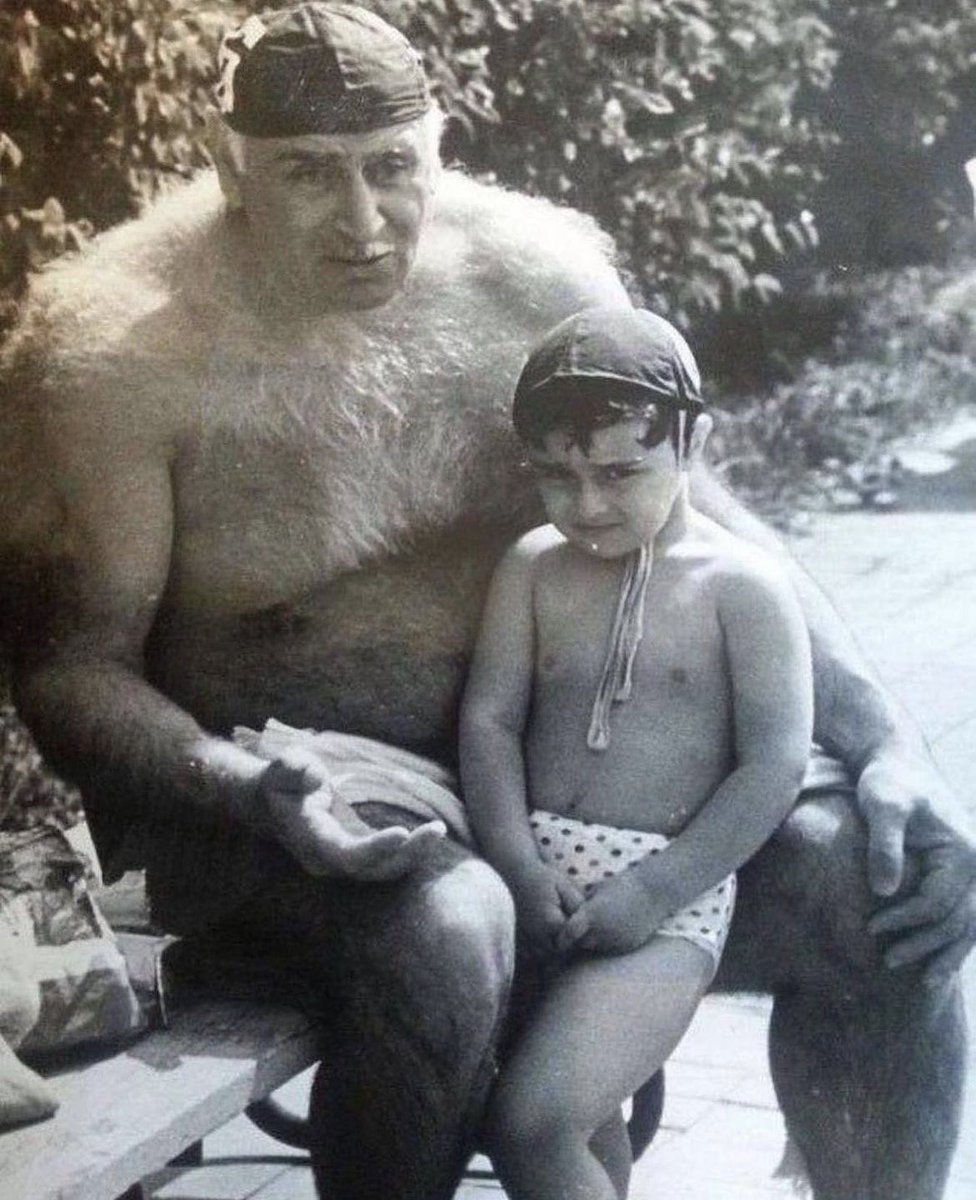 historyinmemes's tweet photo. Soviet water polo player Petre Kako Mshvenieradze was captured in a heartwarming moment with his grandson in 1990. A legendary athlete, he had a remarkable career representing the Soviet Union in multiple Summer Olympics.

1. 1952 Summer Olympics: Petre Kako Mshvenieradze showcased his skills and dedication to the sport as he competed in water polo at the 1952 Helsinki Summer Olympics. The tournament was a testament to his talent and commitment to the team.

2. 1956 Summer Olympics: Four years later, at the 1956 Melbourne Summer Olympics, Petre Kako Mshvenieradze's exceptional performance led the Soviet water polo team to a historic victory. They secured the bronze medal, demonstrating their prowess and competitiveness on the international stage.

3. 1960 Summer Olympics: Undeterred by the previous achievements, Petre Kako Mshvenieradze continued to shine in the water polo world. At the 1960 Rome Summer Olympics, his unparalleled skills and leadership guided the Soviet Union to an even greater accomplishment - winning the silver medal. This achievement solidified his reputation as one of the finest water polo players of his time.

Throughout his career, Petre Kako Mshvenieradze's contributions to the sport of water polo left an indelible mark, inspiring future generations of athletes. His dedication and passion for the game served as an example of sportsmanship and excellence both on and off the field.