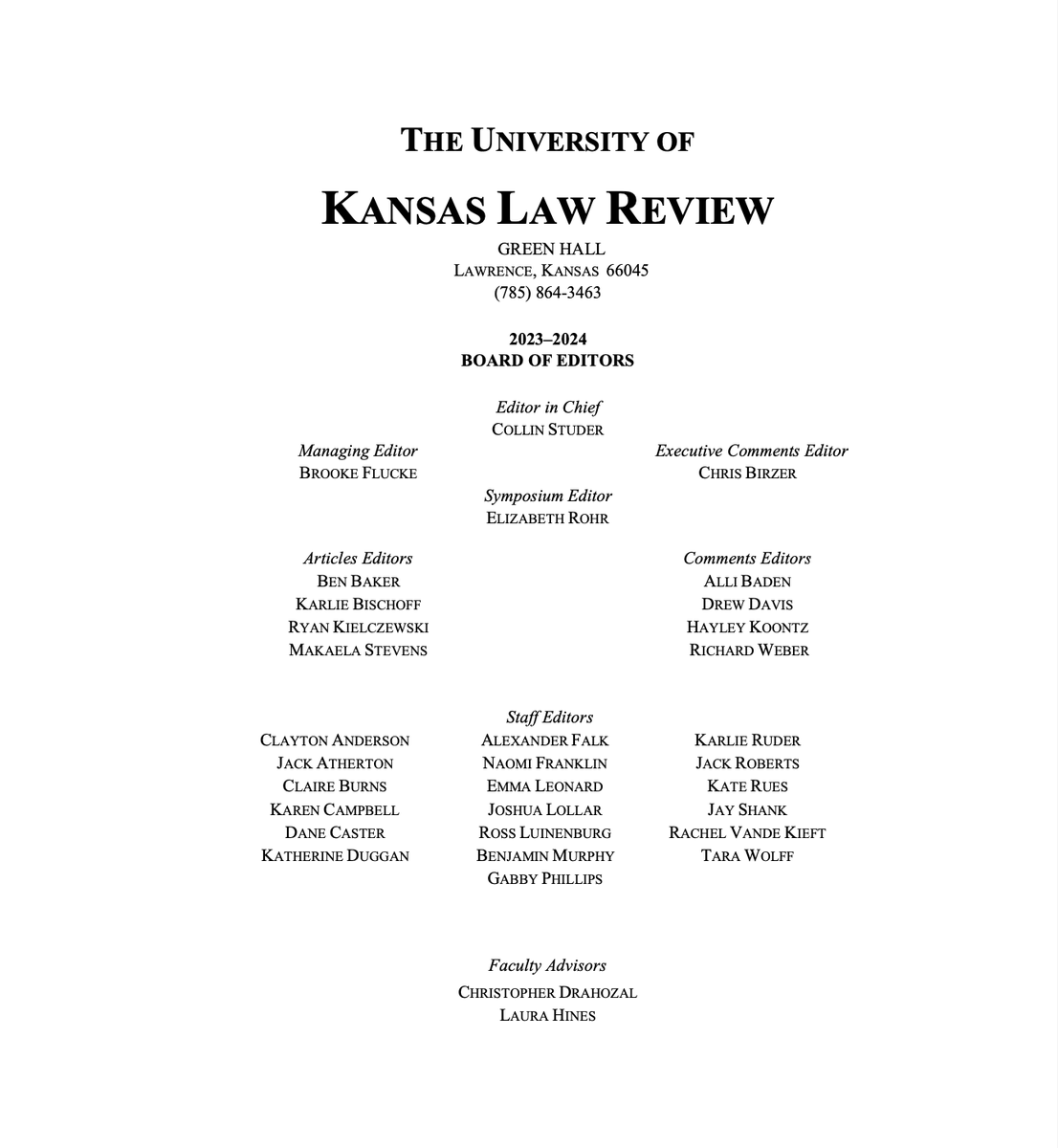 Kansas Law Review tweet media