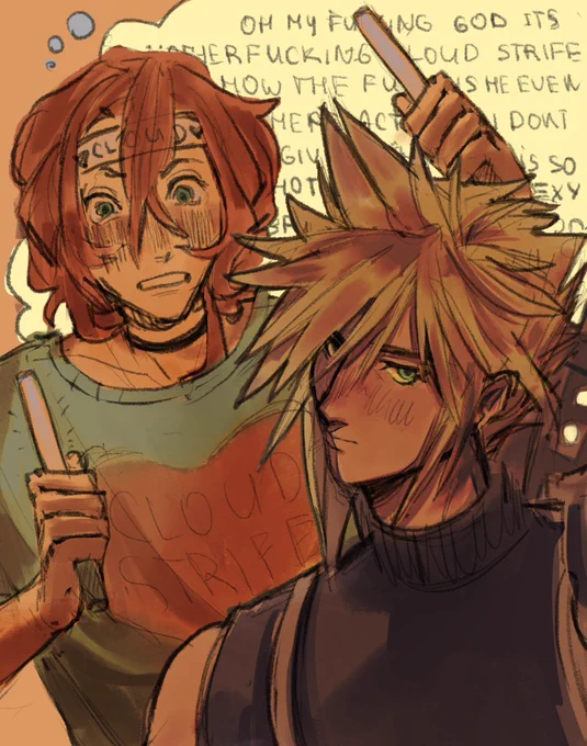  my head and one line of fanfiction #chuuya #bsdfanart #ff7 #ffvii #cloudstrife