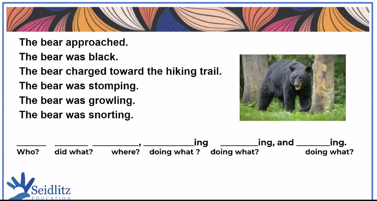 FABULOUS example of using sentence combining to teach complex academic writing by the legendary <a href="/NataliaESL/">Natalia Heckman</a> #MLsummit