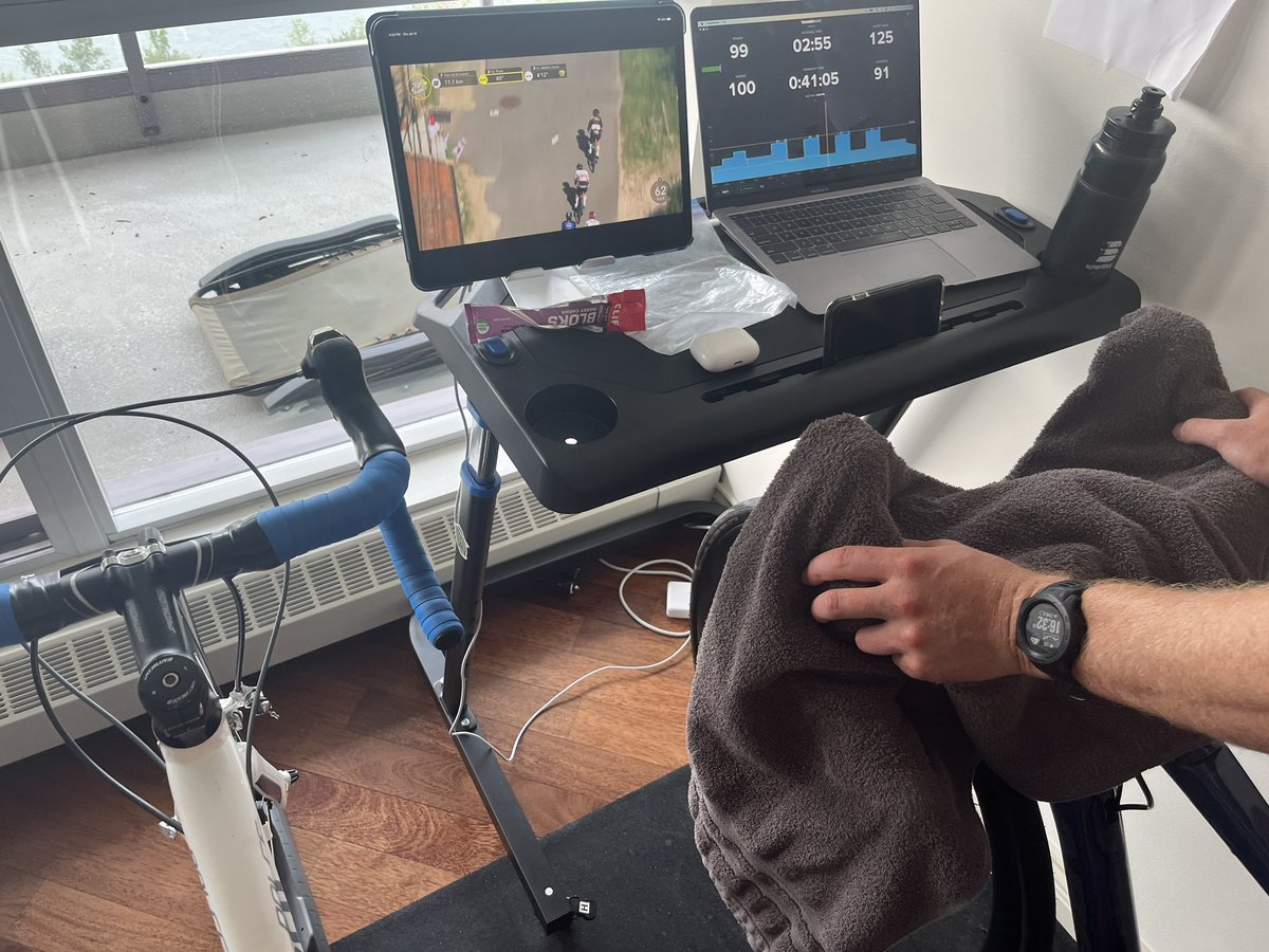 The #TourDeFrance2023 is such good motivation for training indoors on a smokey day 🚴🏽 💨