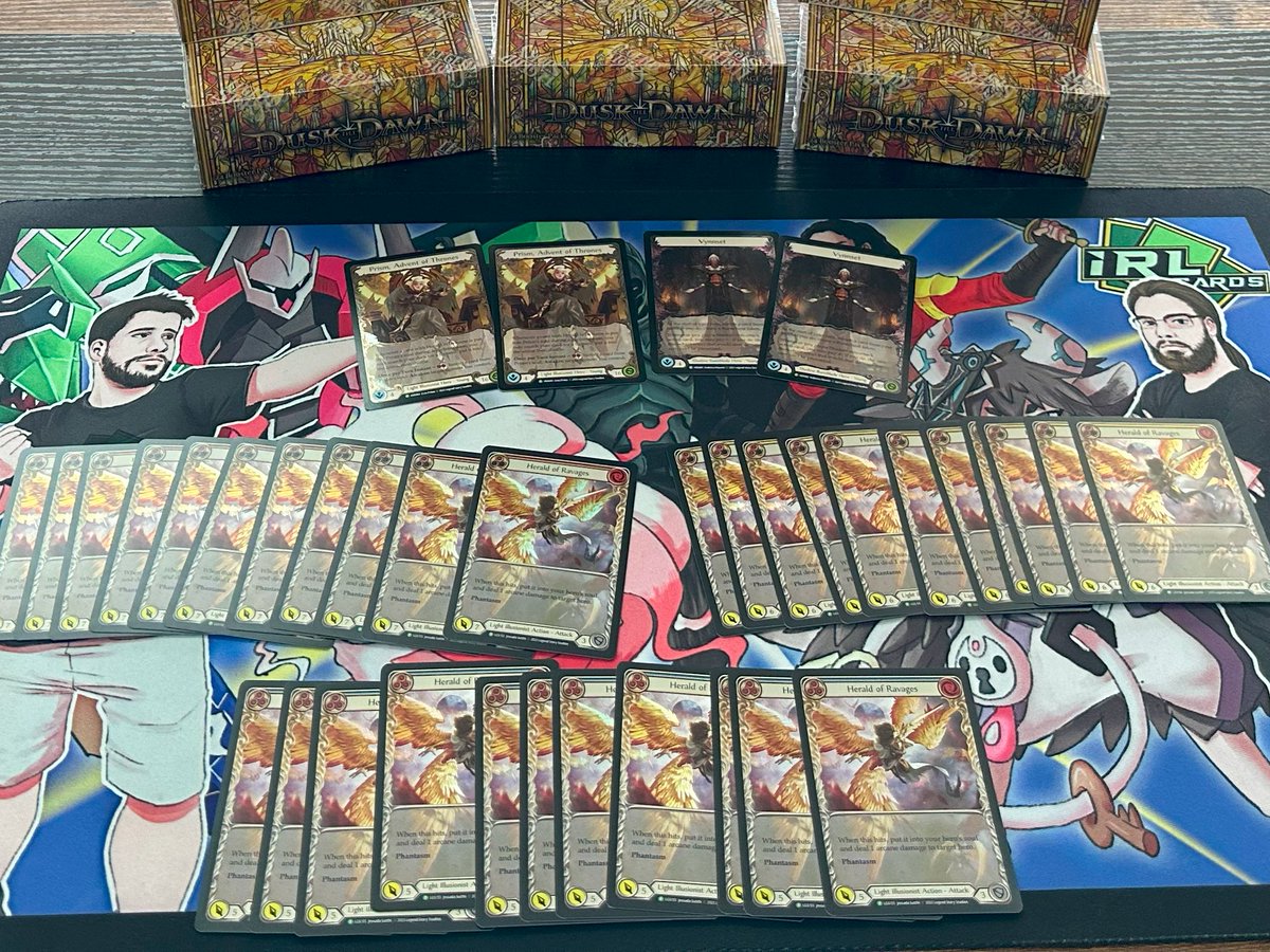 Flesh &amp; Blood players! We are hosting our Monarch Draft this Sunday the 16th at 2:00pm with a $20 entry. All entrants get a Herald of Ravages Rainbow Foil Promo and the winner of each draft will get their choice of either Cold Foil Prism or Vynnset. Come by and win cool prizes!