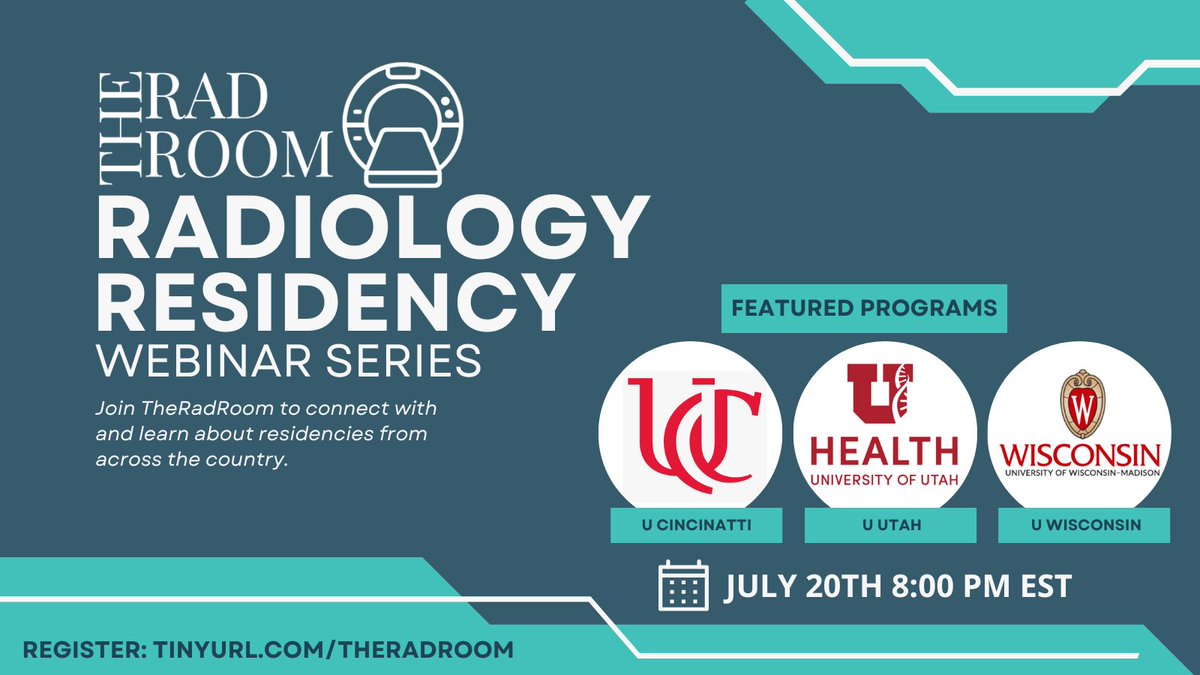 TheRadRoom (@theradroom) on Twitter photo 🚨Our #Match2024 Radiology Residency Series is launching July 20th at 8 PM EST!🚀Feat: <a href="/UCRadRes/">UCRadRes</a>, <a href="/UofURadiology/">UofURadiology</a>, + <a href="/UWiscRadiology/">UW Radiology</a>.
You won't want to miss this #FutureRadRes! Register here: tinyurl.com/theradroom 🚨Our #Match2024 Radiology Residency Series is launching July 20th at 8 PM EST!🚀Feat: <a href="/UCRadRes/">UCRadRes</a>, <a href="/UofURadiology/">UofURadiology</a>, + <a href="/UWiscRadiology/">UW Radiology</a>.
You won't want to miss this #FutureRadRes! Register here: tinyurl.com/theradroom
