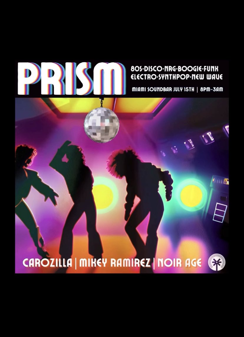 car0zilla's tweet image. PRISM 🪩 Tonight! All 80s vinyl on hifi sound at @MiamiSoundBar 8PM-3AM 

Expect sexy sounds to unleash your inner goth🧛‍♀️🕸️💋

Set times: 
8-11PM Carozilla
11PM-1AM @noirage 
1AM-3AM @techniquerecs 

Limited space. RSVP: resy.com/cities/mia/mia…