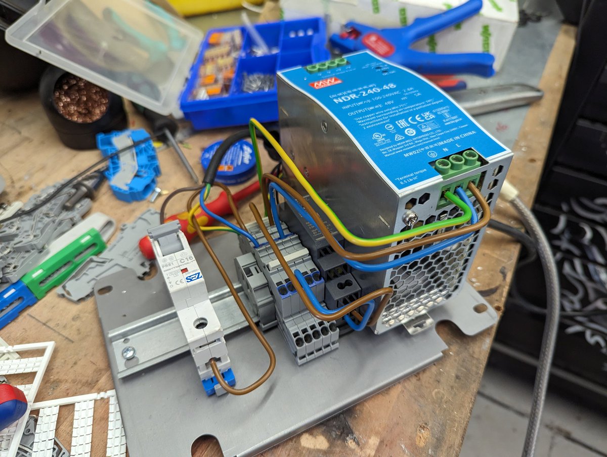 LeeHambley's tweet photo. Setting up little control cabinets with high end German stuff (@Wagoelektrik  ♥️) and solid core wire is so satisfying. I get to feel like @MohitBhoite for a moment! https://t.co/7KeVR6ODEh