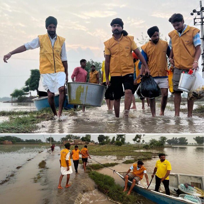 Sumant_arora_'s tweet photo. Relief work by YPSS is underway as Punjab continues to grapple with the after effects of severe flooding, damage and displacement. 

The focus is on providing essential supplies such as food, clean water, medical aid and forage for animals. 

#PunjabFloods https://t.co/48d45T3tu1