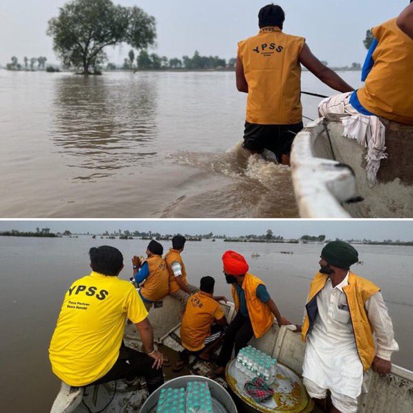Sumant_arora_'s tweet photo. Relief work by YPSS is underway as Punjab continues to grapple with the after effects of severe flooding, damage and displacement. 

The focus is on providing essential supplies such as food, clean water, medical aid and forage for animals. 

#PunjabFloods https://t.co/48d45T3tu1