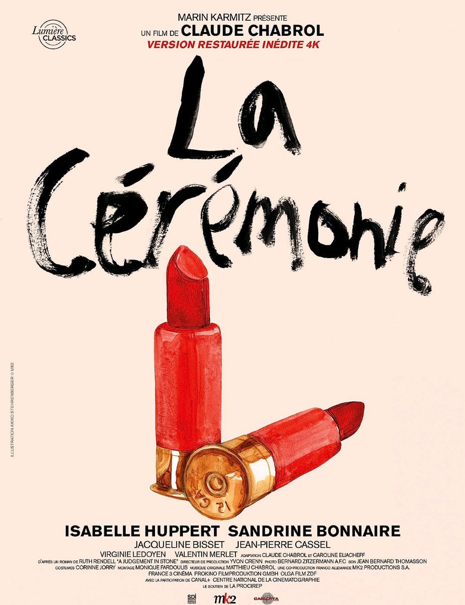 Reconozco qué aún me quedan por ver unas cuantas películas de #Chabrol sin embargo hasta ahora de todas las que he visto me quedo con La Ceremonia, hostias qué película, qué reparto, que historia más intrigante y tan bien desarrollada, que atmósfera más desasosegante.