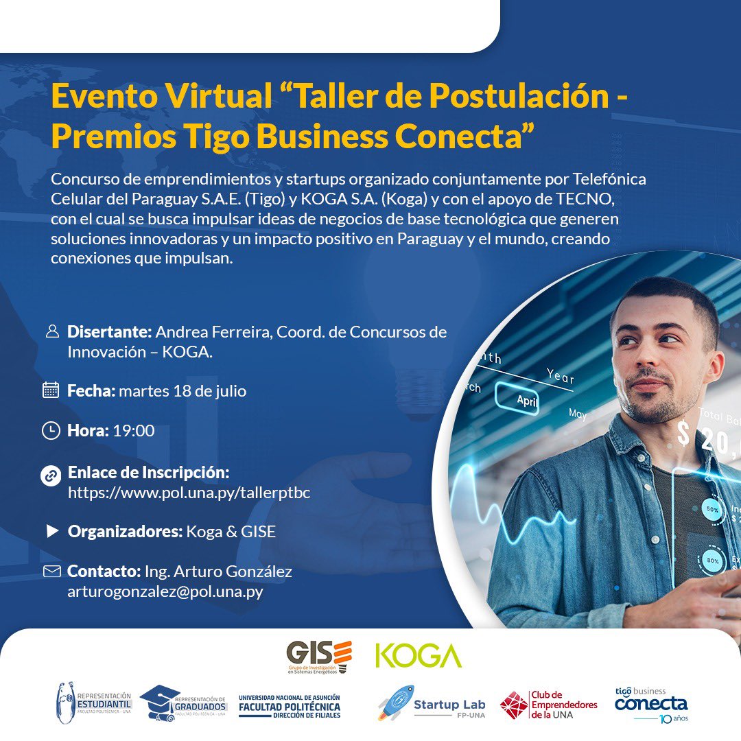 📌 Taller de Postulación - Premios Tigo 

📆 Martes 18 de julio
⏰ 19:00 H
🔗 Enlace de Inscripción: koga-py.zoom.us/meeting/regist…