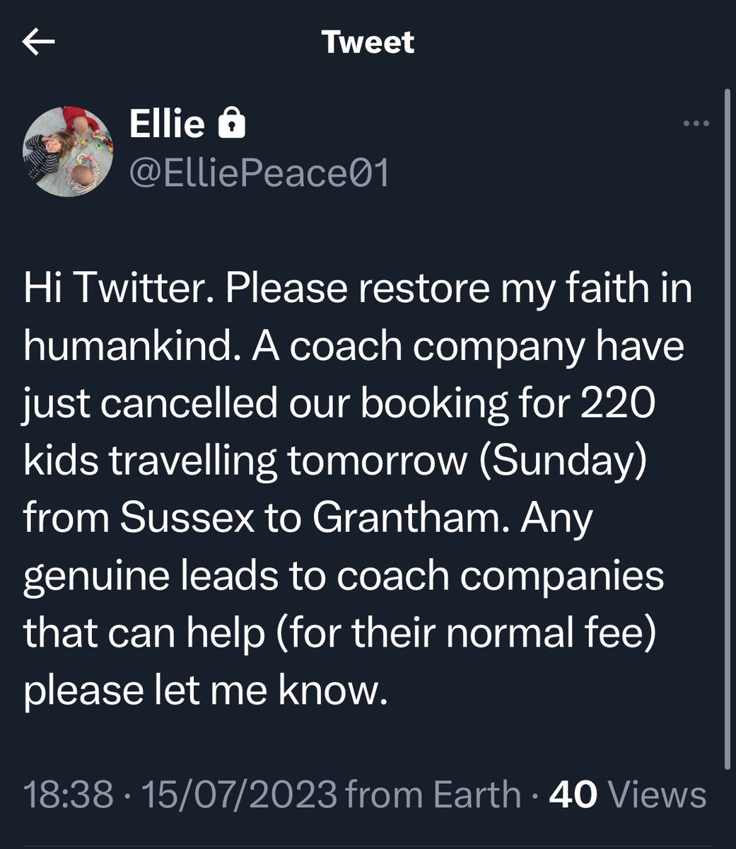 Hello dear peeps. The school my wife works at is in a bit of a pickle and we wondered if anyone could help. By way of a coach, for tomorrow. 
Here’s hoping xx