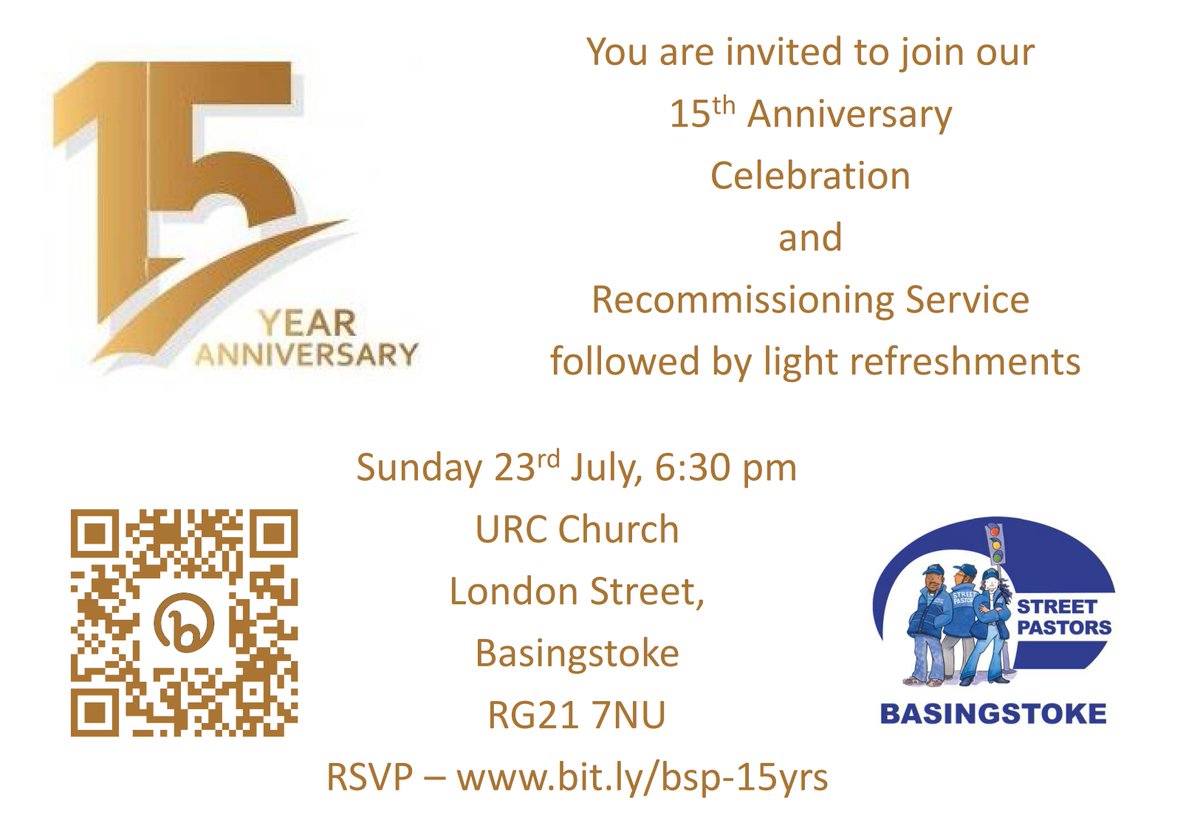 Basingstoke Street Pastors - 15th Anniversary Reminder - mailchi.mp/29a7dfd8e209/b…