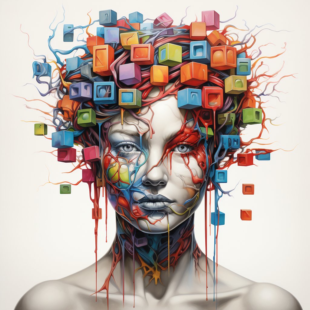 techhalla's tweet photo. 🤯I could be playing with this prompt all day long!

🪁Rubik's head | paraphernalia | [subject] | portrait | Maya render | bold | multichromatic | White background --style raw

💪It's super consistent! 

😎I want to see your images!

#aiartcommunity #midjourney https://t.co/XXB45E33uh