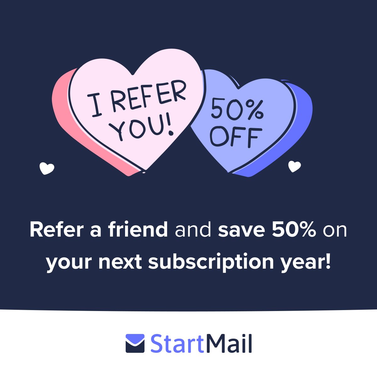 MyStartMail's tweet photo. 📢 Calling all StartMail customers! 💌 Share the love and save with our Referral Programme. Get 50% OFF your next yearly subscription when you refer a friend to StartMail. 

It's easy, just follow the steps here 👉 https://t.co/3yTfKzh3l3

#privateemail #sharingiscaring https://t.co/Zu9eVY3CAs