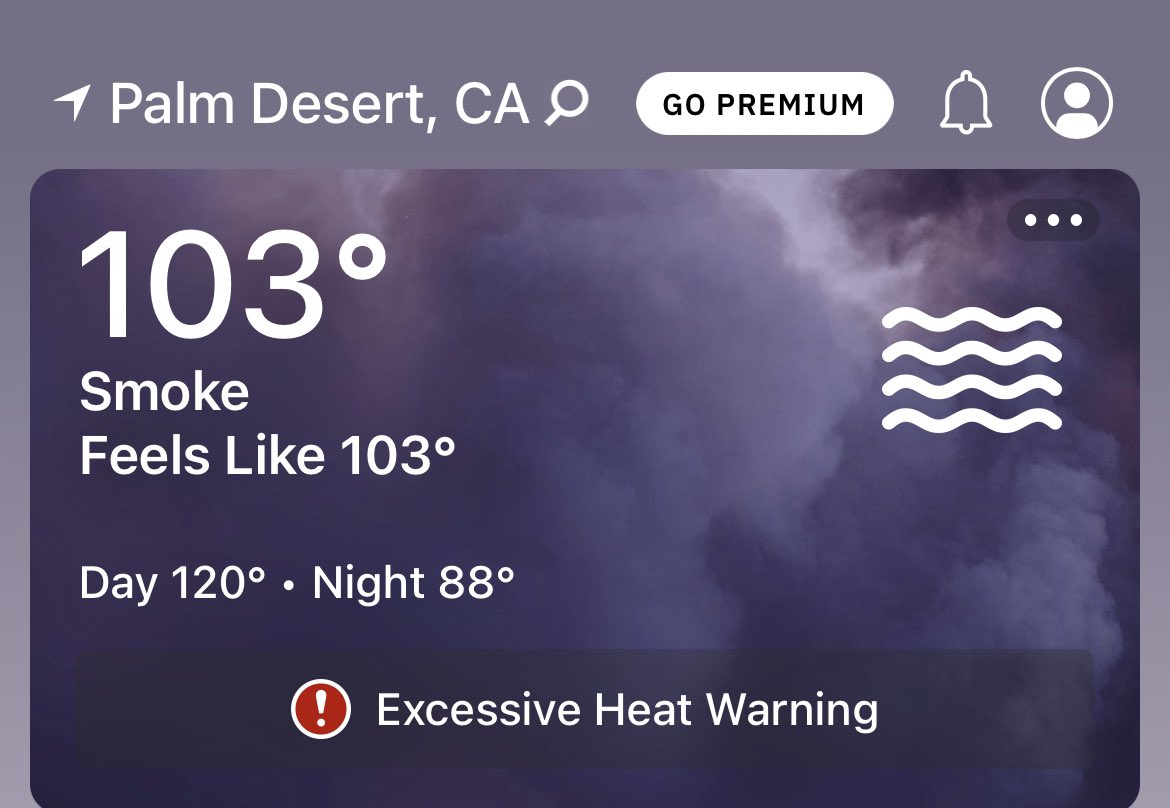 trvlstrj's tweet photo. I draw the line at 120 degrees. I will not be leaving the air conditioned house this weekend. https://t.co/h8QDit5USo