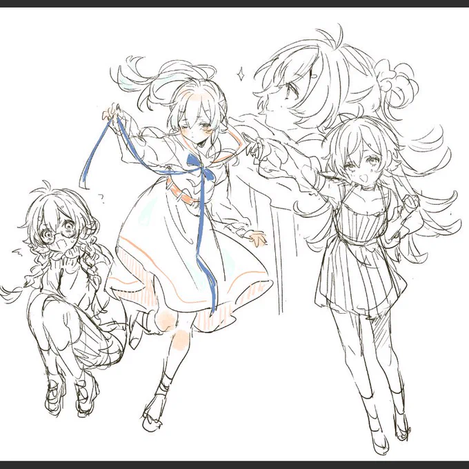 一次創作 ボールペン1発描きだったりラフだったりデフォルメだったり