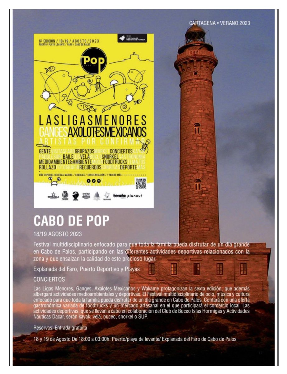 _PlanOut's tweet photo. 🔵 La guía de verano, ocio y tiempo libre y gastronomía de @OndaCero_es #Cartagena 📻 se hace eco de las actividades de #PlanOut ☀️
👉🏼 Todavía queda mucho verano de por medio y tenemos un sinfín de actividades preparadas para ti.
👀 ¿te unes?
¡Contáctanos! https://t.co/mEwQrMeJRS