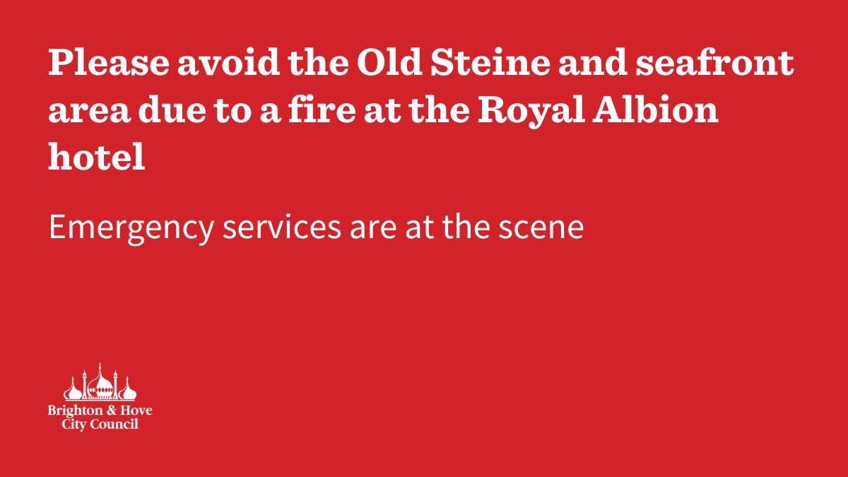 BrightonHoveCC's tweet photo. The Old Steine and part of Kings Road have been closed due to a fire. Please avoid the area and find alternative routes of travel.
Thank you for your patience and understanding. https://t.co/KbJiFveoRS