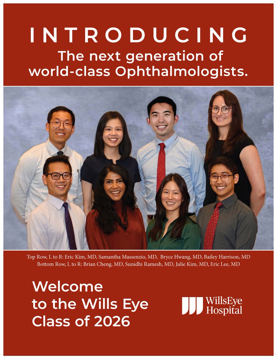WELCOME to our newest residents! These smart, skilled ophthalmologists are our class of 2026. Join us in wishing them well as they start their next chapter.