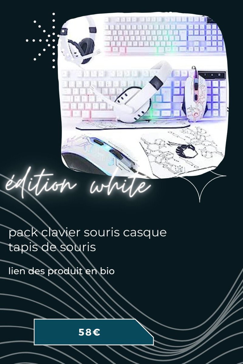 Tikazon_fr's tweet photo. #setup #offre #white #amazon 
Tu veux un setup full White mais ta un petit budget j'ai trouver ce pack pour toi   
le lien est sur mon site web dans la bio https://t.co/6s3hk2zYAj