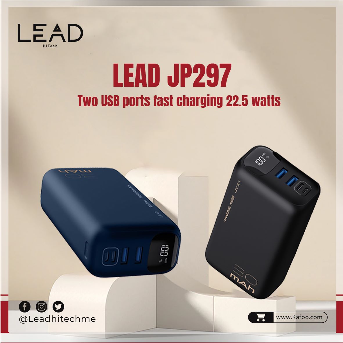 شحن سريع بقوة 22 واط وبطارية بقوة 30 ألف ملي امبير وتصميم أنيق مع #بطارية #لييد ✨

متوفر الان عبر #كفو 
kafoo.com/ar/%D9%84%D9%8…