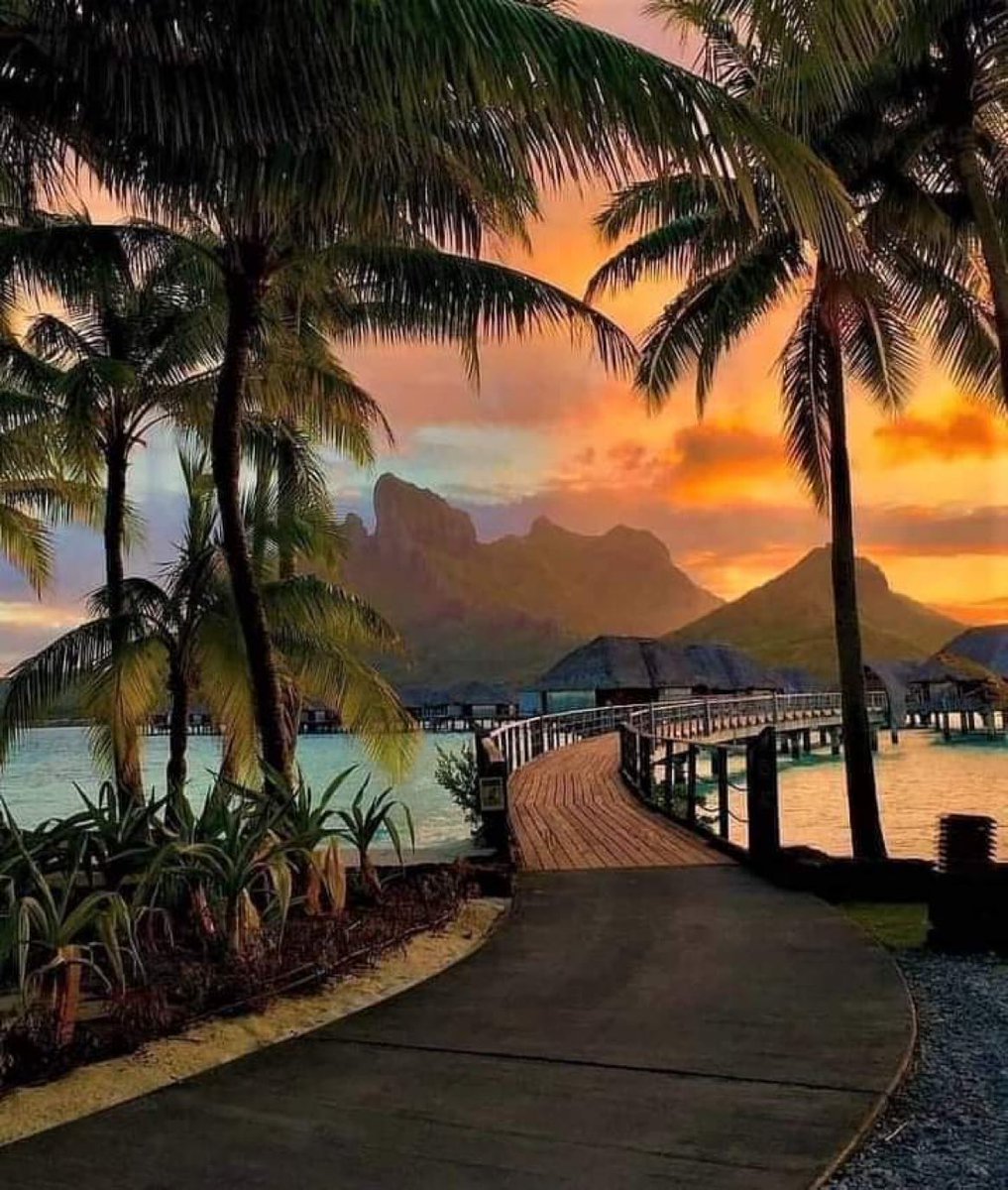 Sunset in Bora Bora.