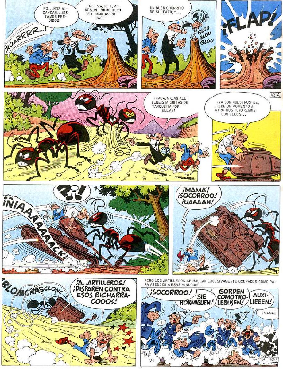 alvaropons's tweet photo. Enséñenle una página de Mortadelo a cualquier persona nacida por estos lares en los 60 y 70 y la reacción será unánime: una sonrisa.
Ni magdalenas ni leches, aquí la memoria la evoca Ibáñez. https://t.co/z6KRpGU5Ix