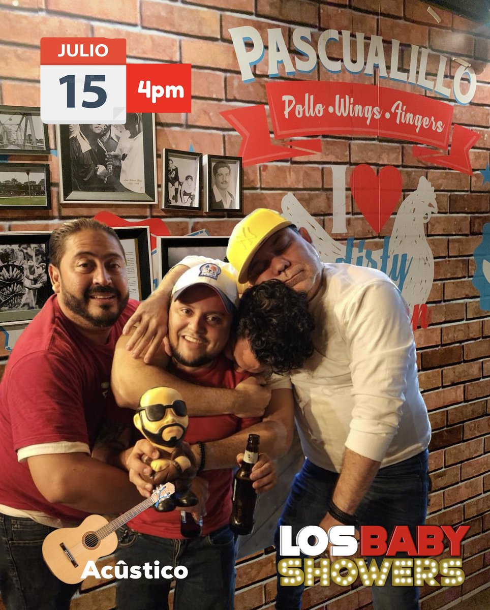 Listos para Hoy Sábado 4pm !!! Tardeada con @los_baby_showers #acústico 

#música #comida #drinks 

#i❤️pascualillo🍗