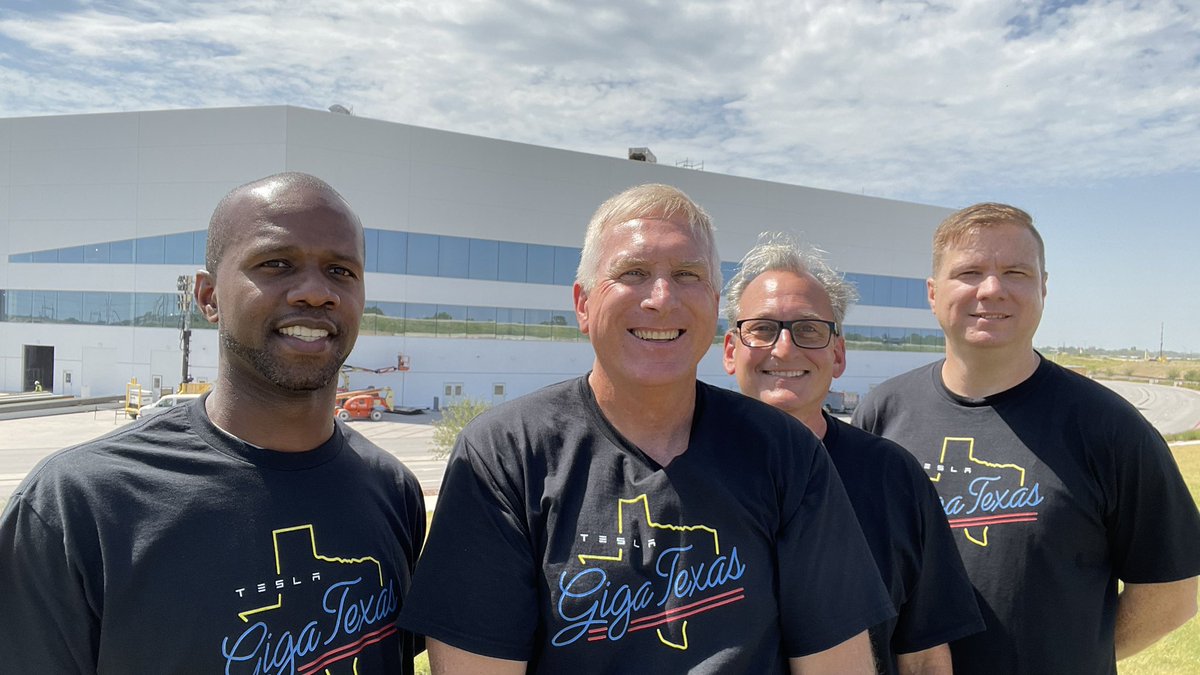 JoeTegtmeyer's tweet photo. Giga Texas Quad Squad gathering today! Doing a 3-year anniversary of construction upcoming video and celebrating the first production Cybertruck! Look for videos next week! https://t.co/3PypkGn3B0